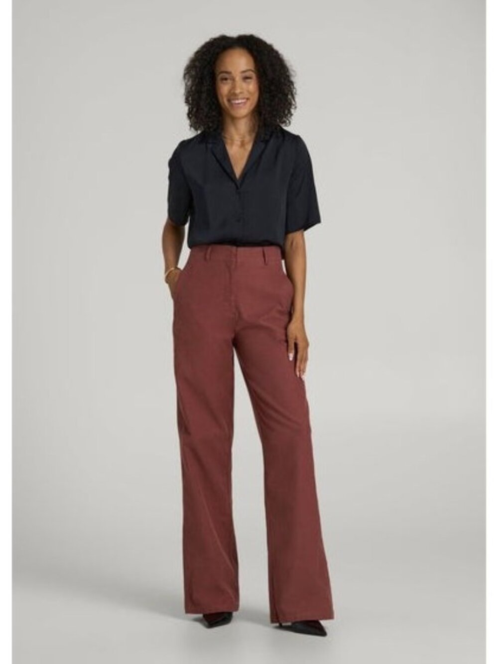 AMERICAN TALL High Rise Wide Leg Flat Front Chinos intense rust 18 XT pants 35"